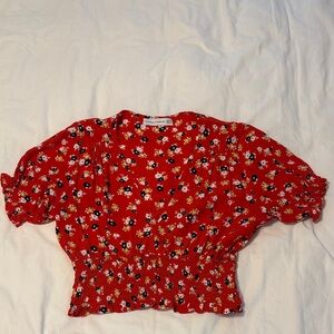 Faithfull the Brand Red Cropped Top Sz. M